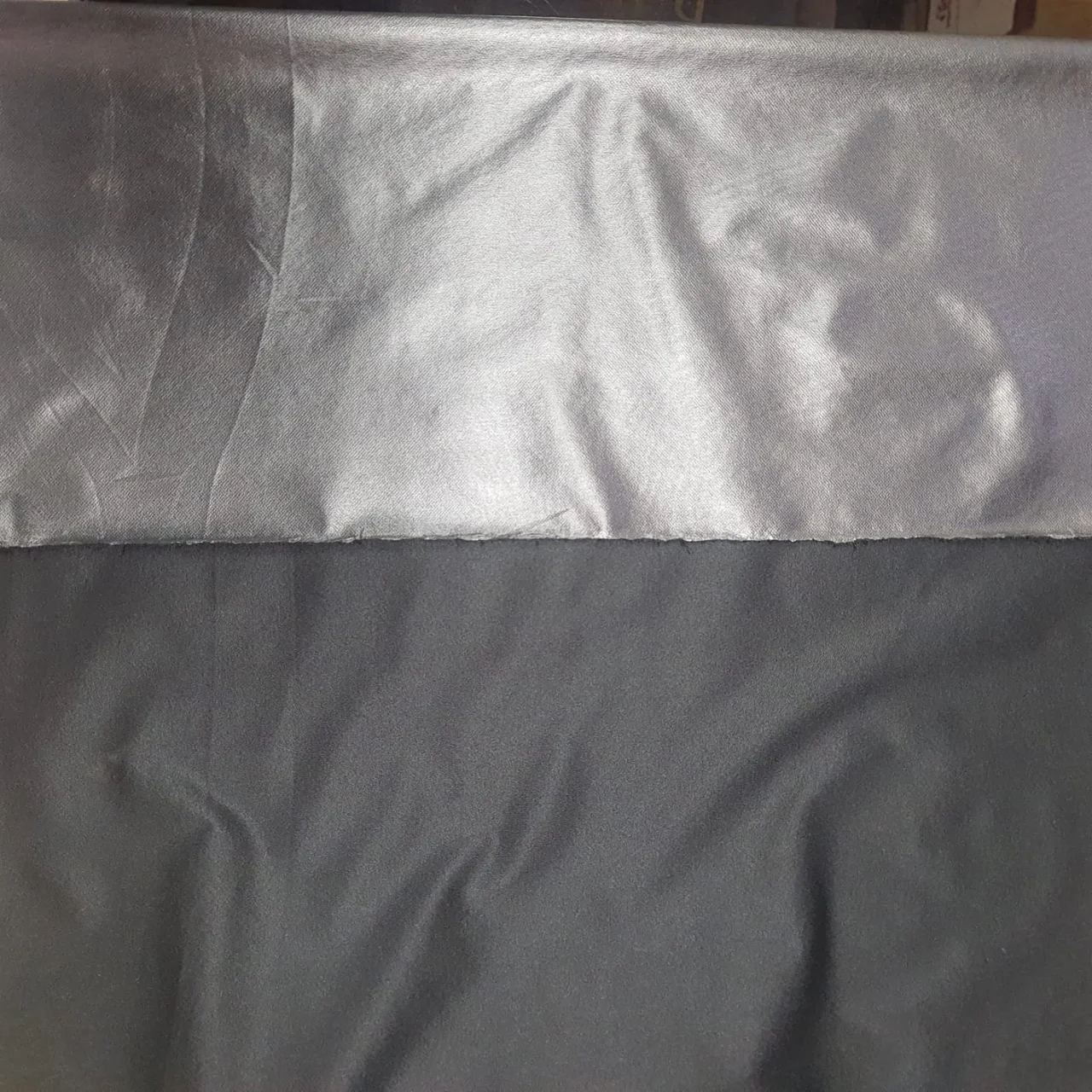 Grey fabric with silver reverse side